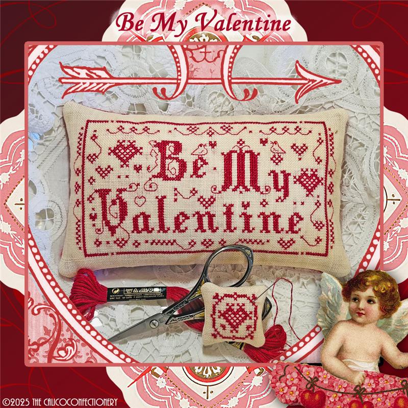 Be My Valentine (pink heart chart) - Cross Stitch Pattern