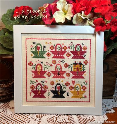 A Green And Yellow Basket - Cross Stitch Pattern