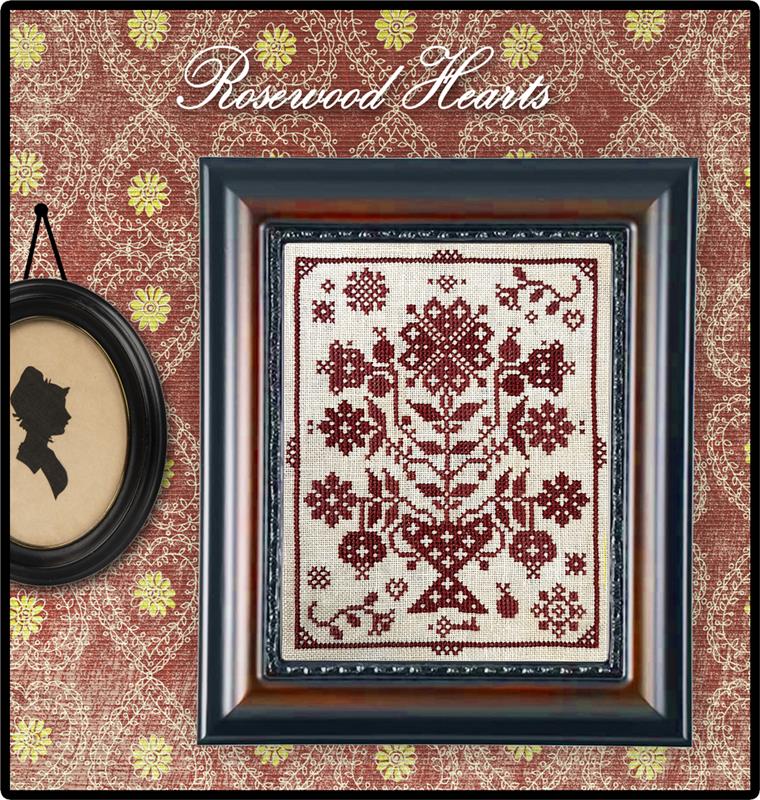 Rosewood Hearts - Cross Stitch Pattern 