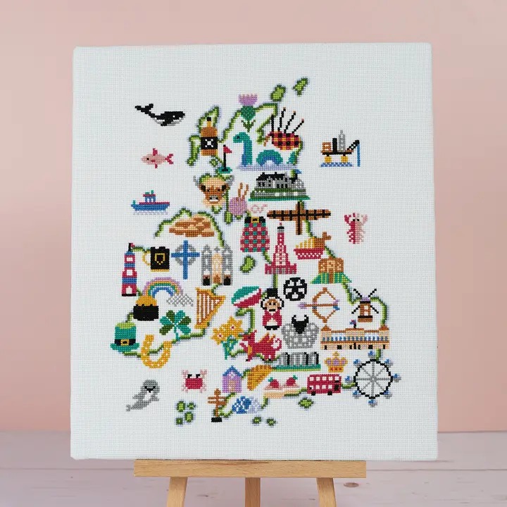 British Isles Adventures Map -  Cross Stitch Kit