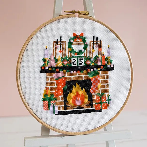 Crackling Fireplace - Christmas Cross Stitch Kit