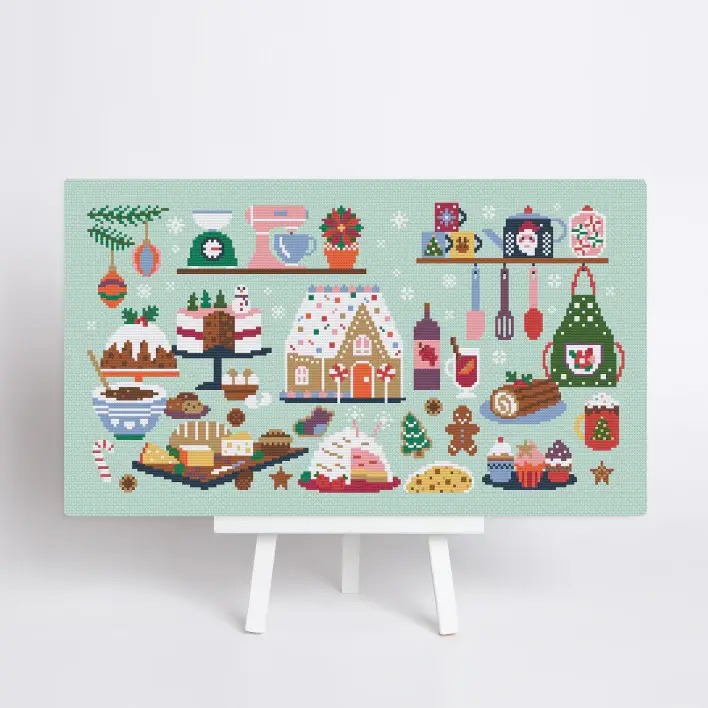 Holly Jolly Kitchen - Christmas Cross Stitch Kit