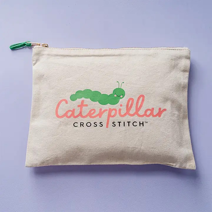 Caterpillar Classic Canvas Project Bag, zoomed in. Select this picture to zoom back out.