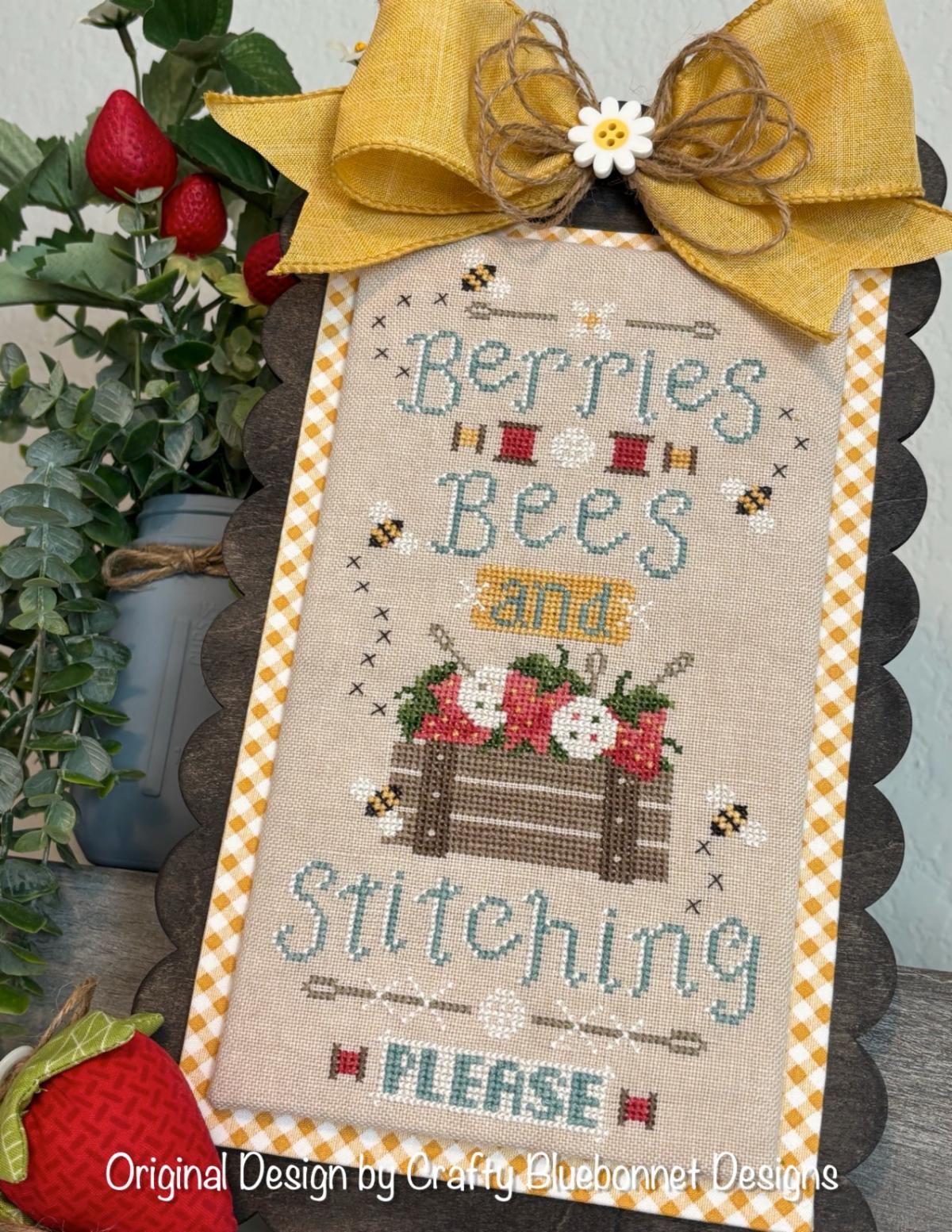 Berries, Bees and Stitching Please - Cross Stitch Pattern