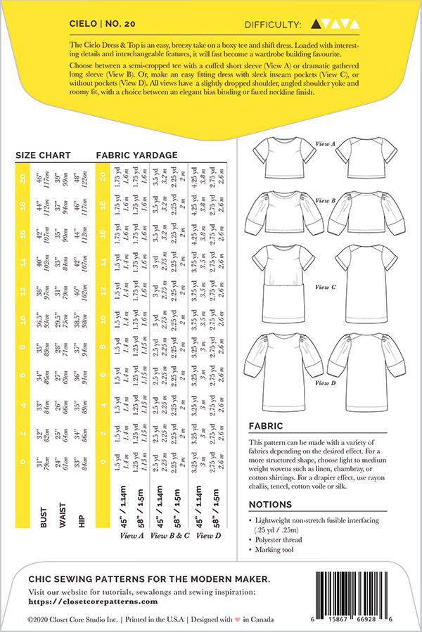 Cielo Top and Dress - Quilt Pattern