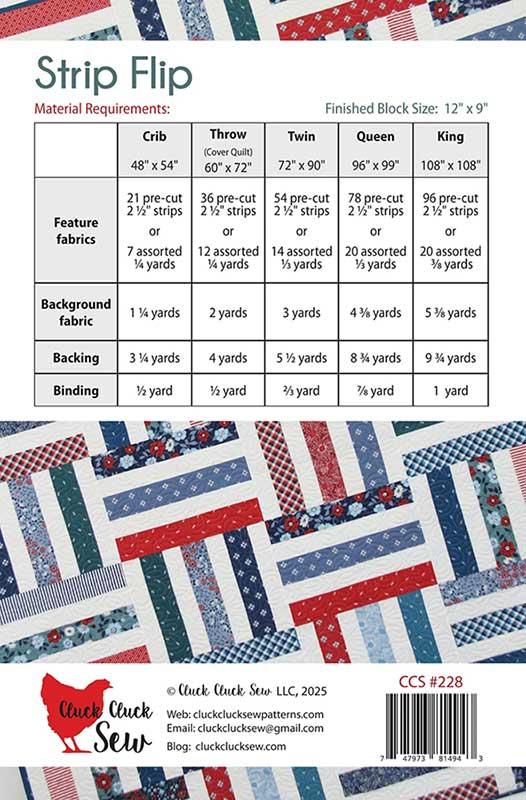 Strip Flip - Quilt Pattern, different perspective #1, zoomed in. Select this picture to zoom back out.