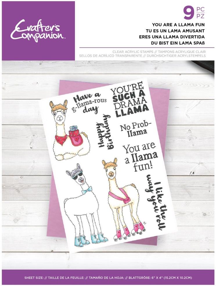 You Are A Llama Fun - Clear Stamp, zoomed in. Select this picture to zoom back out.