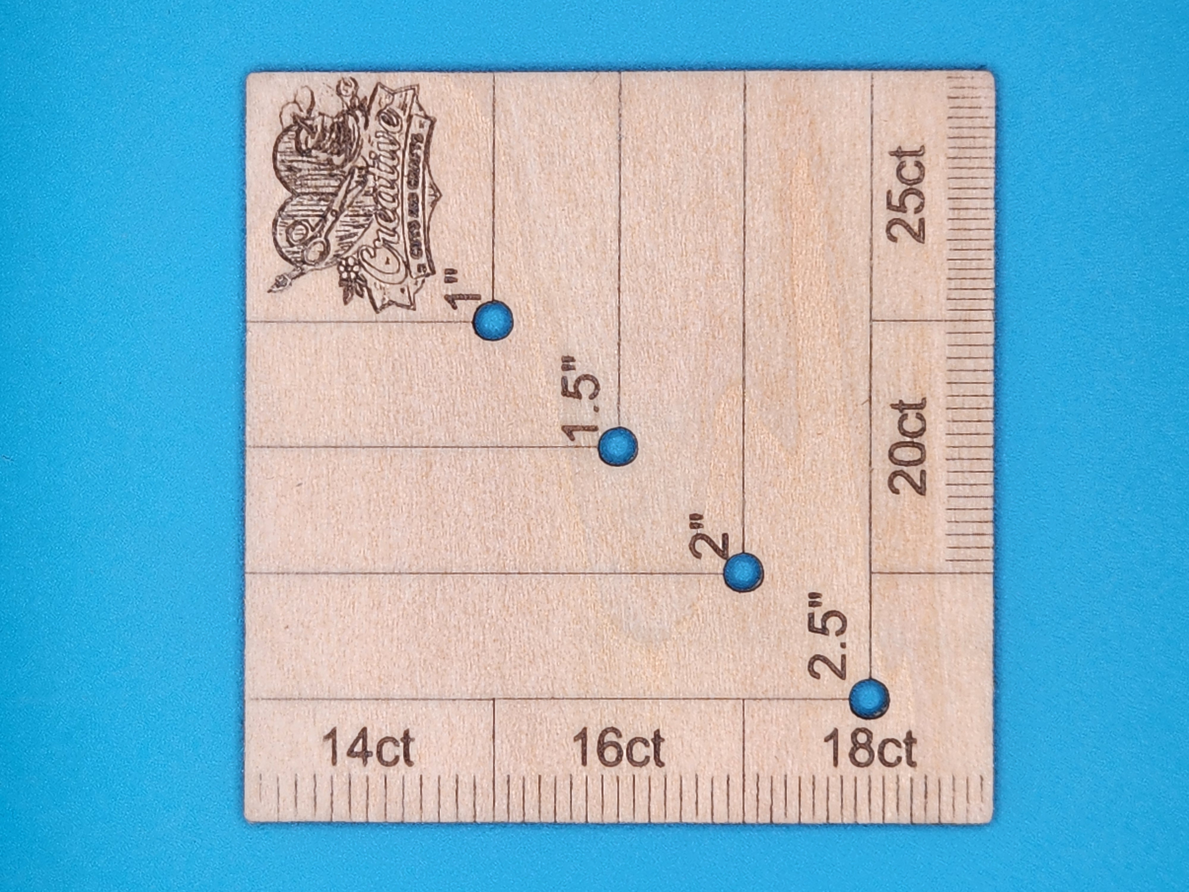 Corner Gauge - Wood Cross Stitch Tool, zoomed in. Select this picture to zoom back out.