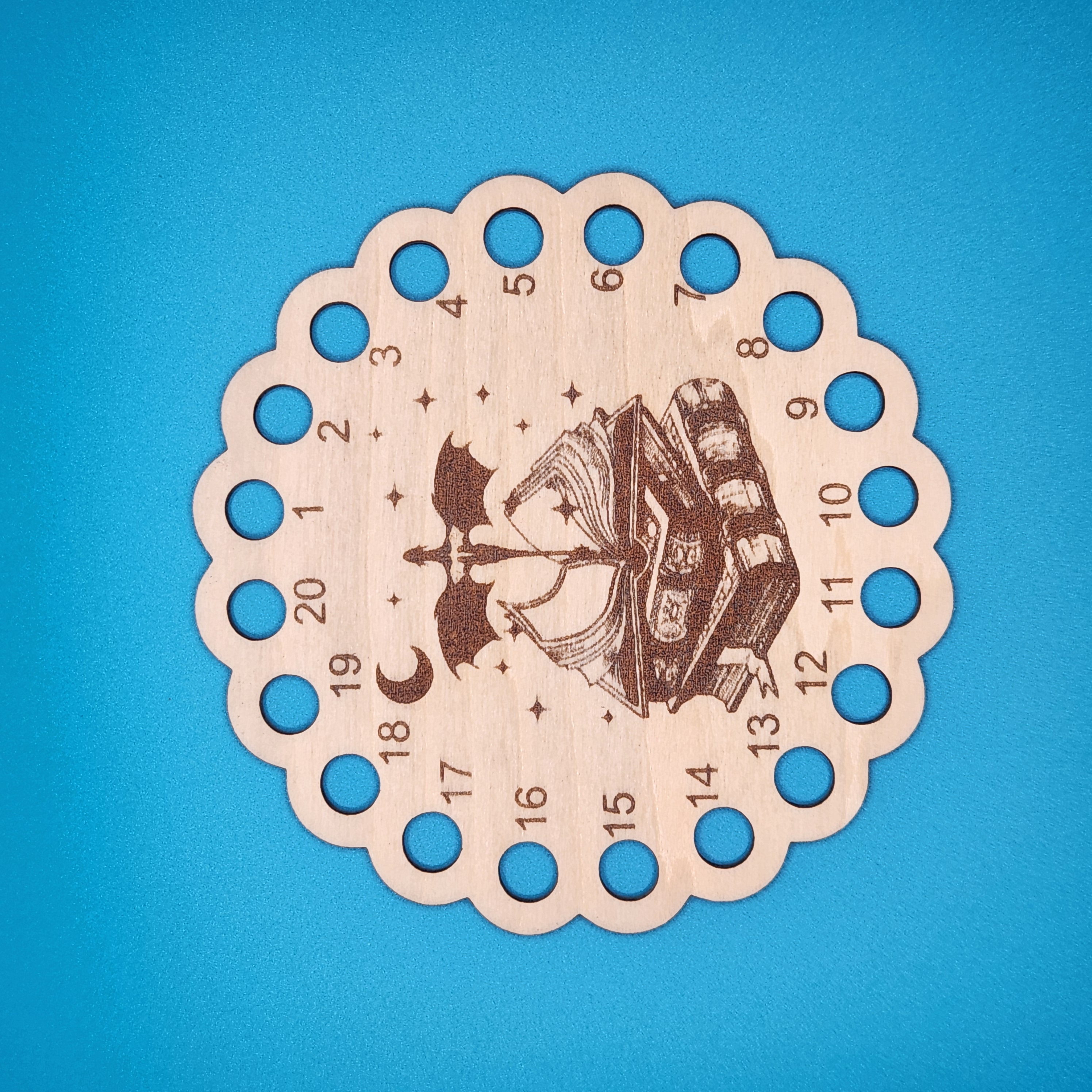 Fourth Wing Circle - Floss Organizer, different perspective #1, zoomed in. Select this picture to zoom back out.