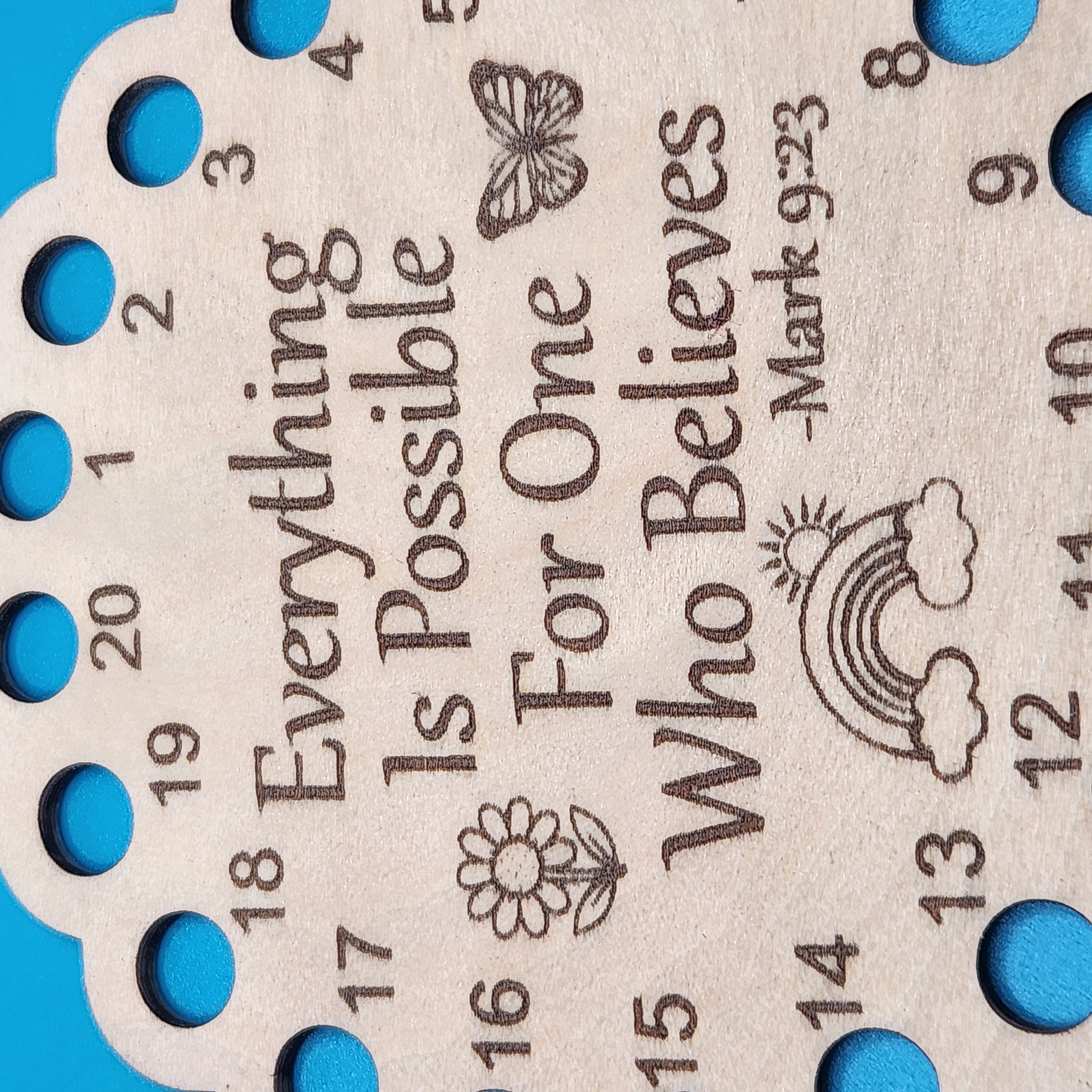 Everything is Possible - Circle Floss Organizer, different perspective #1, zoomed in. Select this picture to zoom back out.