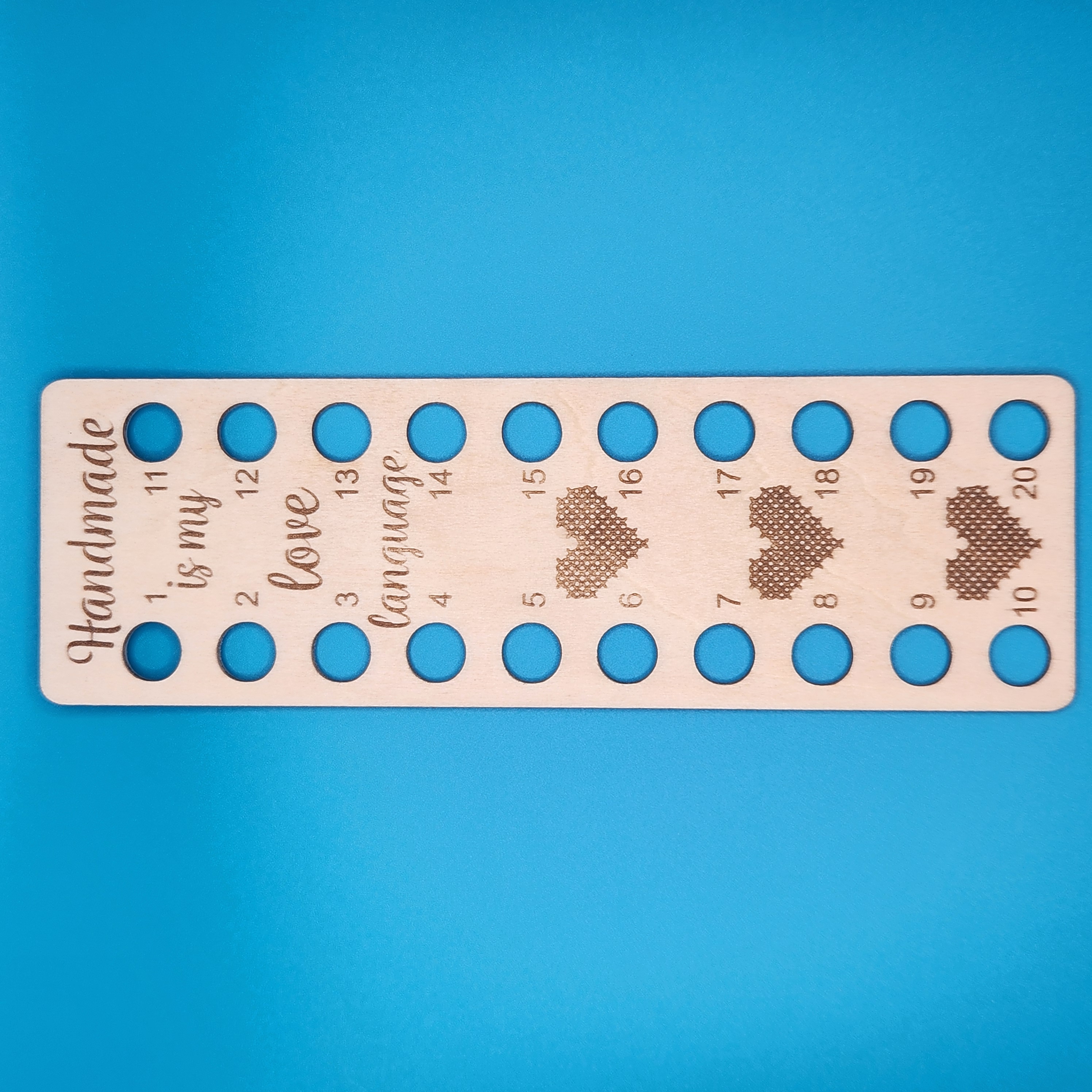 Handmade Love Language - Rectangle Floss Organizer, zoomed in. Select this picture to zoom back out.