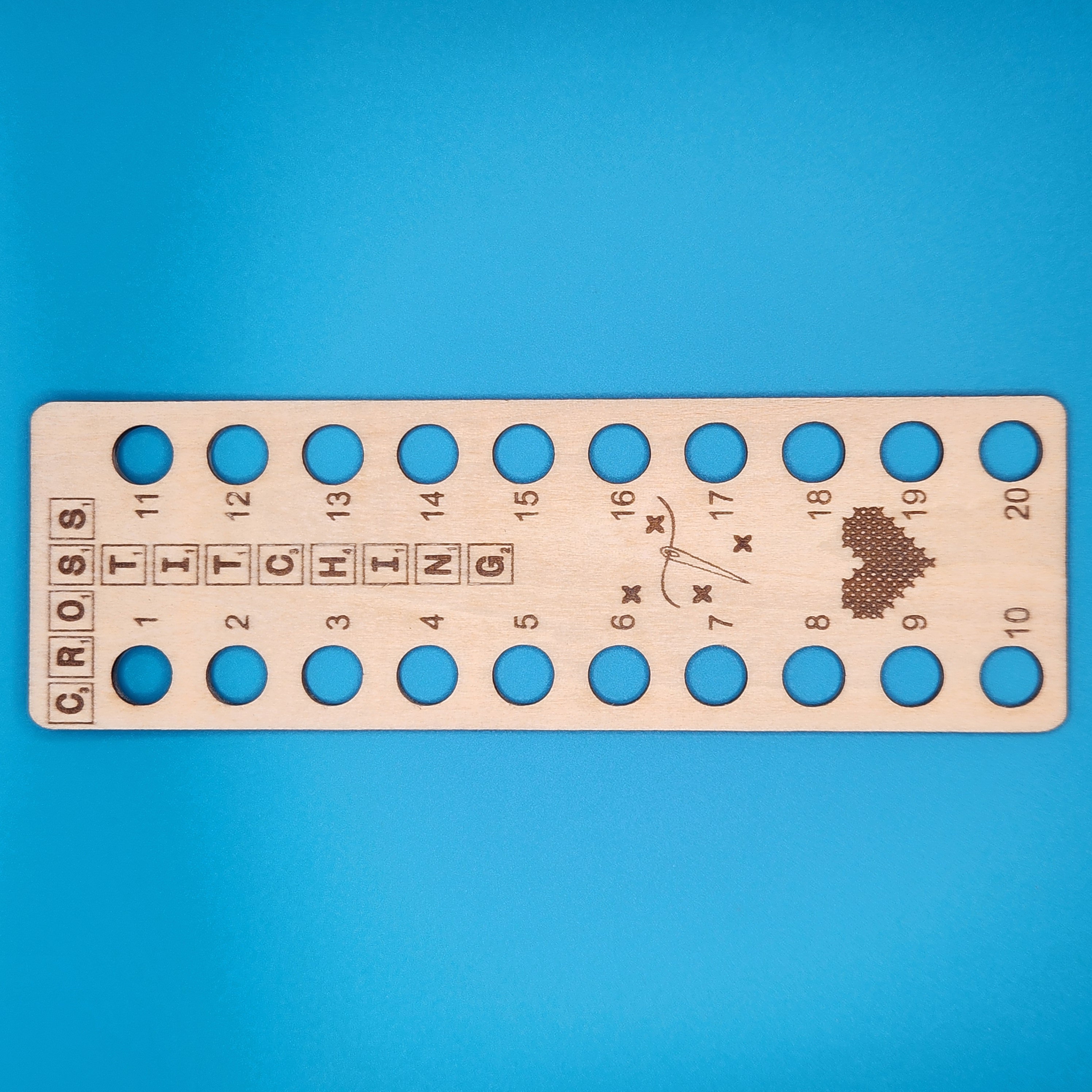 Scrabble - Rectangle Floss Organizer, zoomed in. Select this picture to zoom back out.