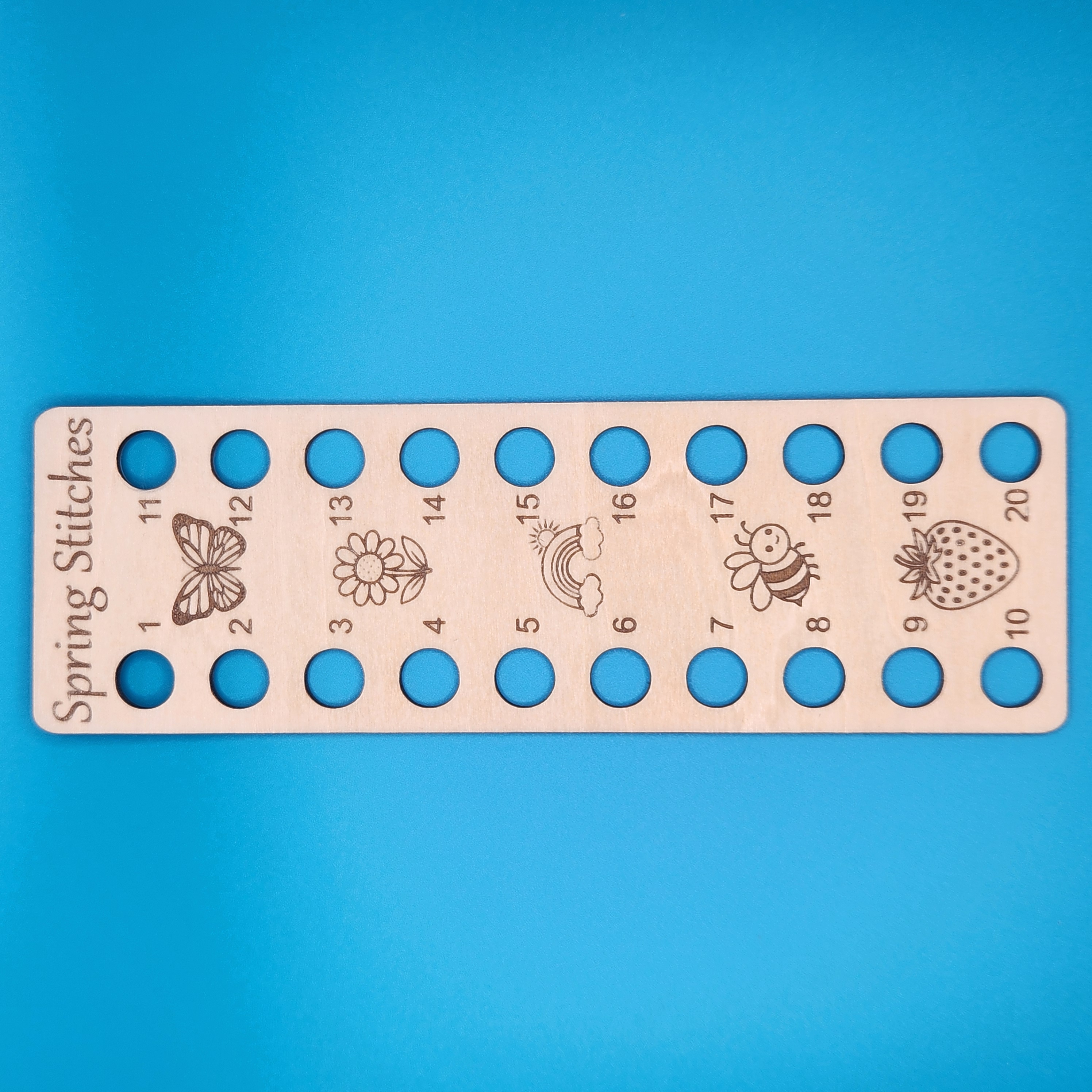 Spring Stitches - Rectangle Floss Organizer, zoomed in. Select this picture to zoom back out.