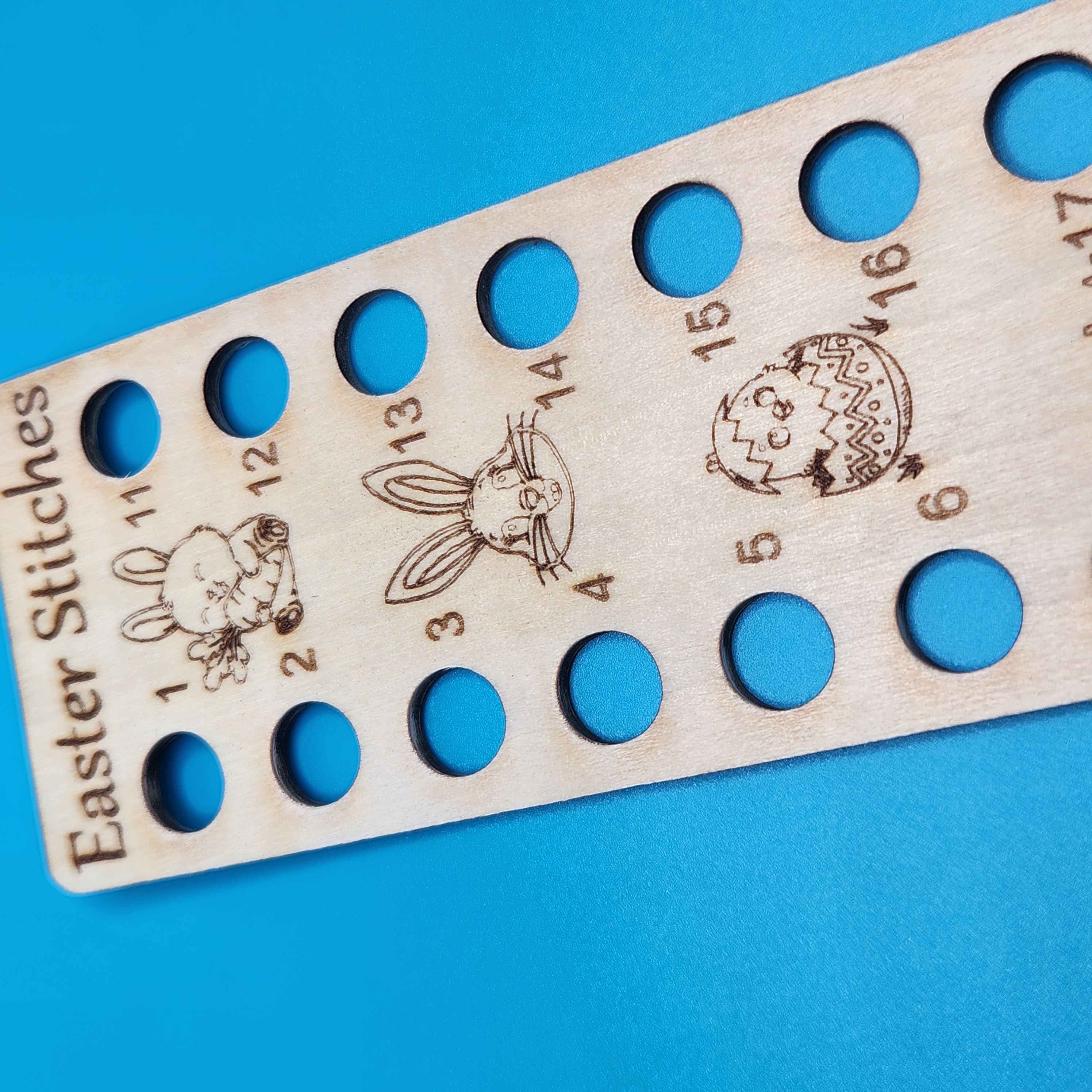 Easter Stitches - Rectangle Floss Organizer, different perspective #1, zoomed in. Select this picture to zoom back out.