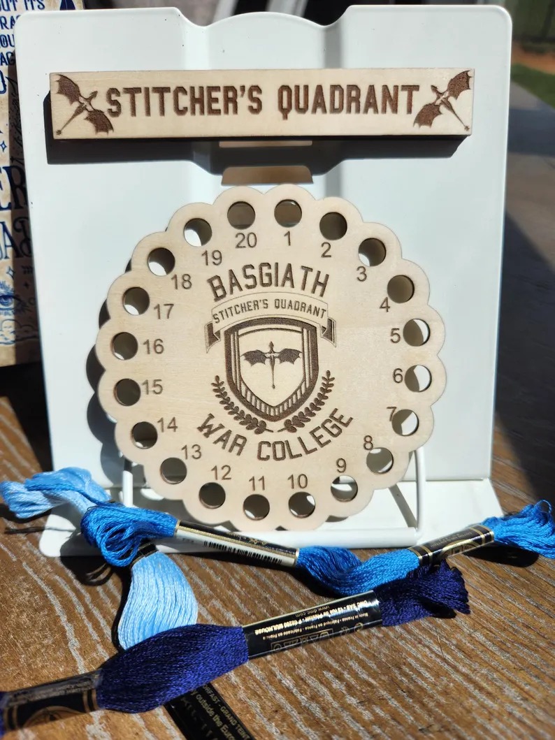 Stitcher's Quadrant Circle - Floss Organizer, different perspective #1, zoomed in. Select this picture to zoom back out.
