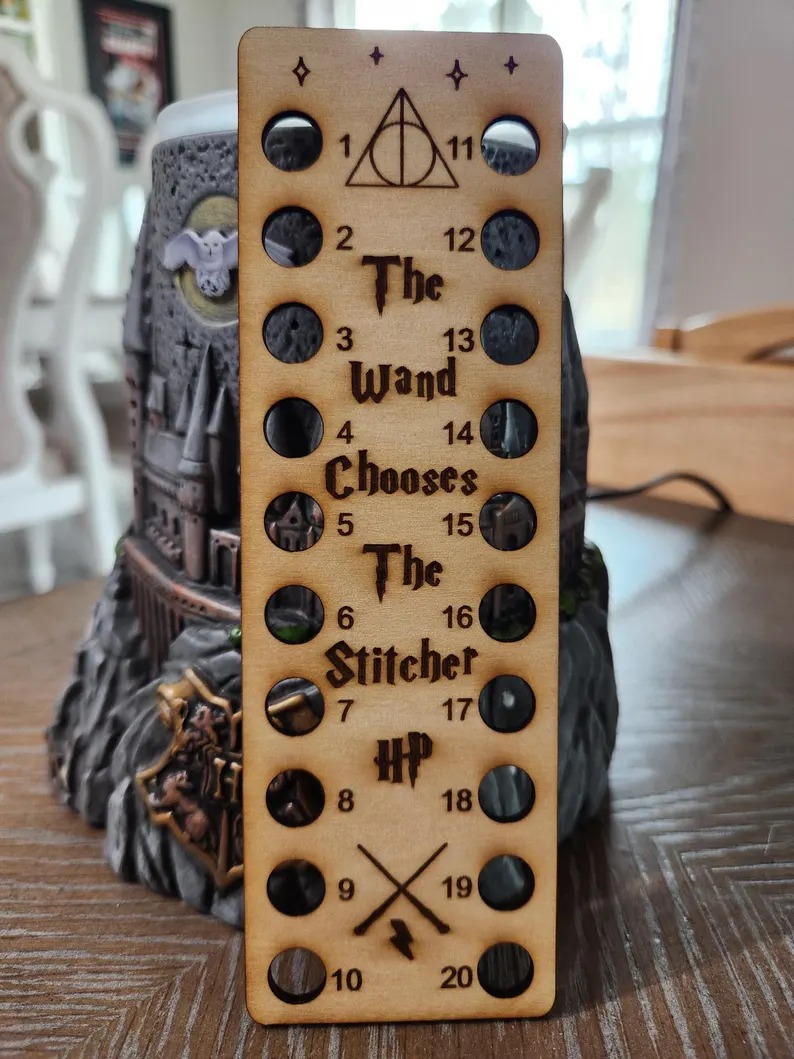 The Wand Chooses the Stitcher Rectangle - Floss Organizer, zoomed in. Select this picture to zoom back out.