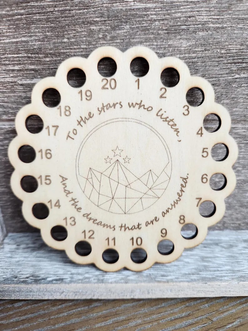 ACOTAR Circle - Floss Organizer, zoomed in. Select this picture to zoom back out.