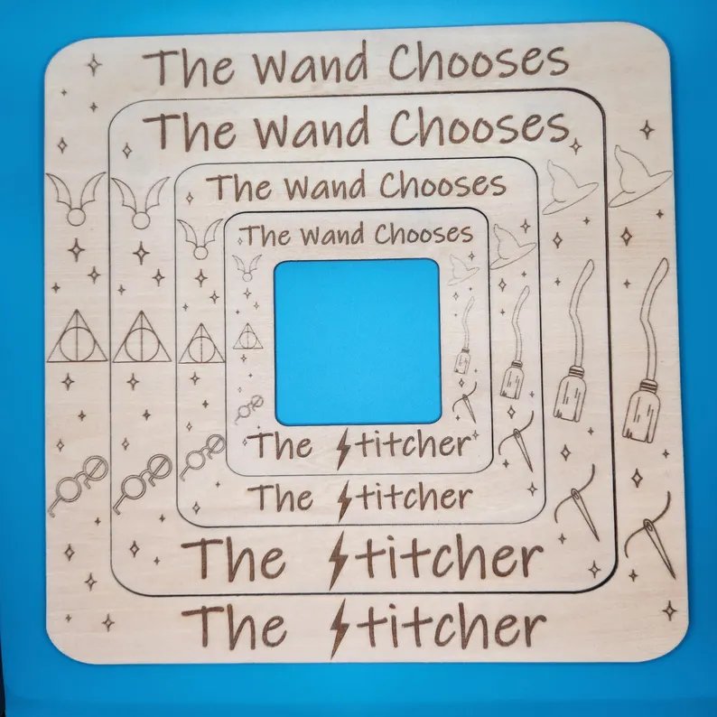 The Wand Square Large - Unfinished Wood Magnetic Frame, zoomed in. Select this picture to zoom back out.