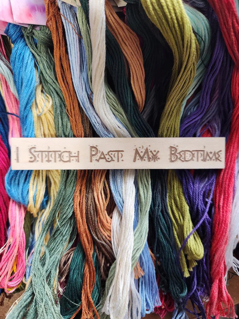 I Stitch Past My Bedtime - Line Keeper, zoomed in. Select this picture to zoom back out.