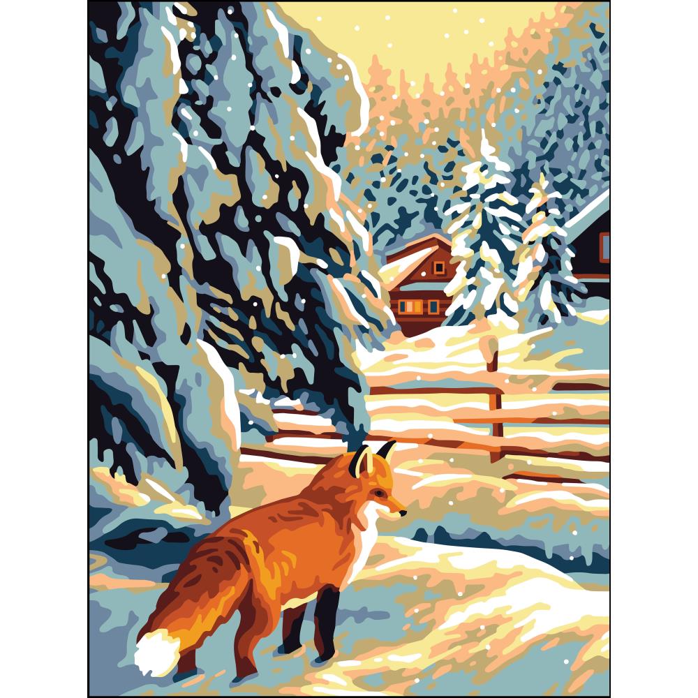Fox - Printed Tapestry Canvas Needlepoint