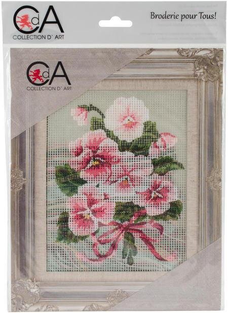 Pink Floral Bouquet - Stamped Needlepoint Kit