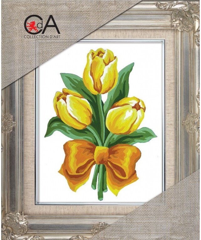 Yellow Tulips - Printed Tapestry Canvas - Needlepoint Kit
