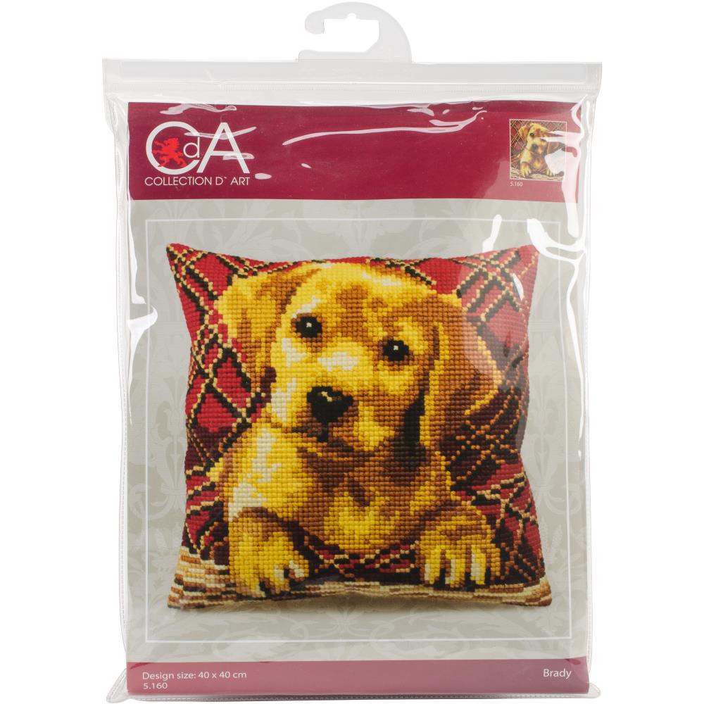 Brady (Dog) - Stamped Needlepoint Cushion Kit