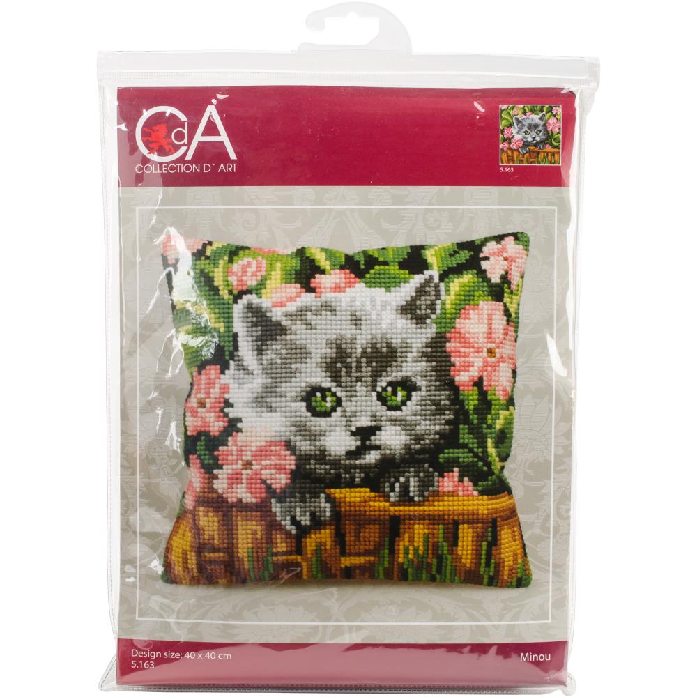 Minou (Cat) - Stamped Needlepoint Cushion Kit