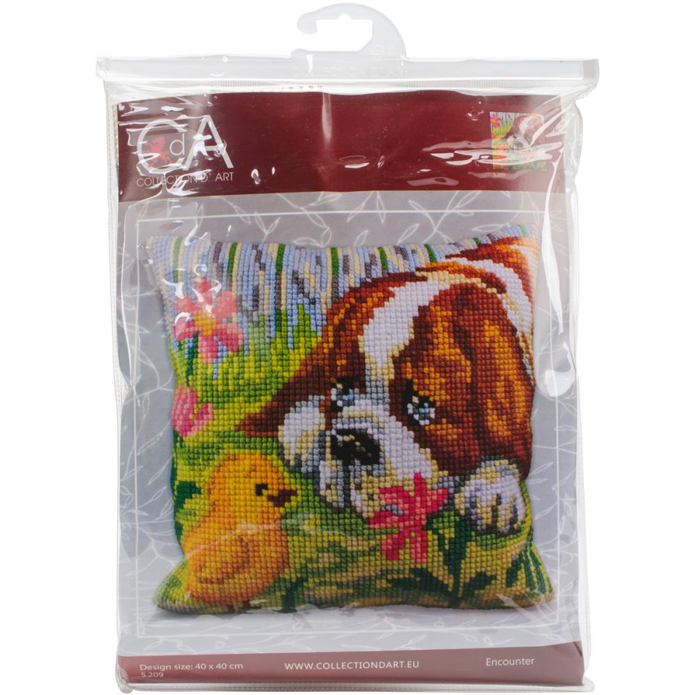 Encounter - Stamped Needlepoint Cushion Kit