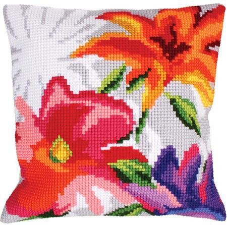 Stylish Flowers I - Stamped Needlepoint Cushion Kit