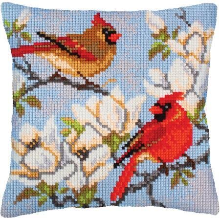 On A Branch Magnolia - Stamped Needlepoint Cushion Kit