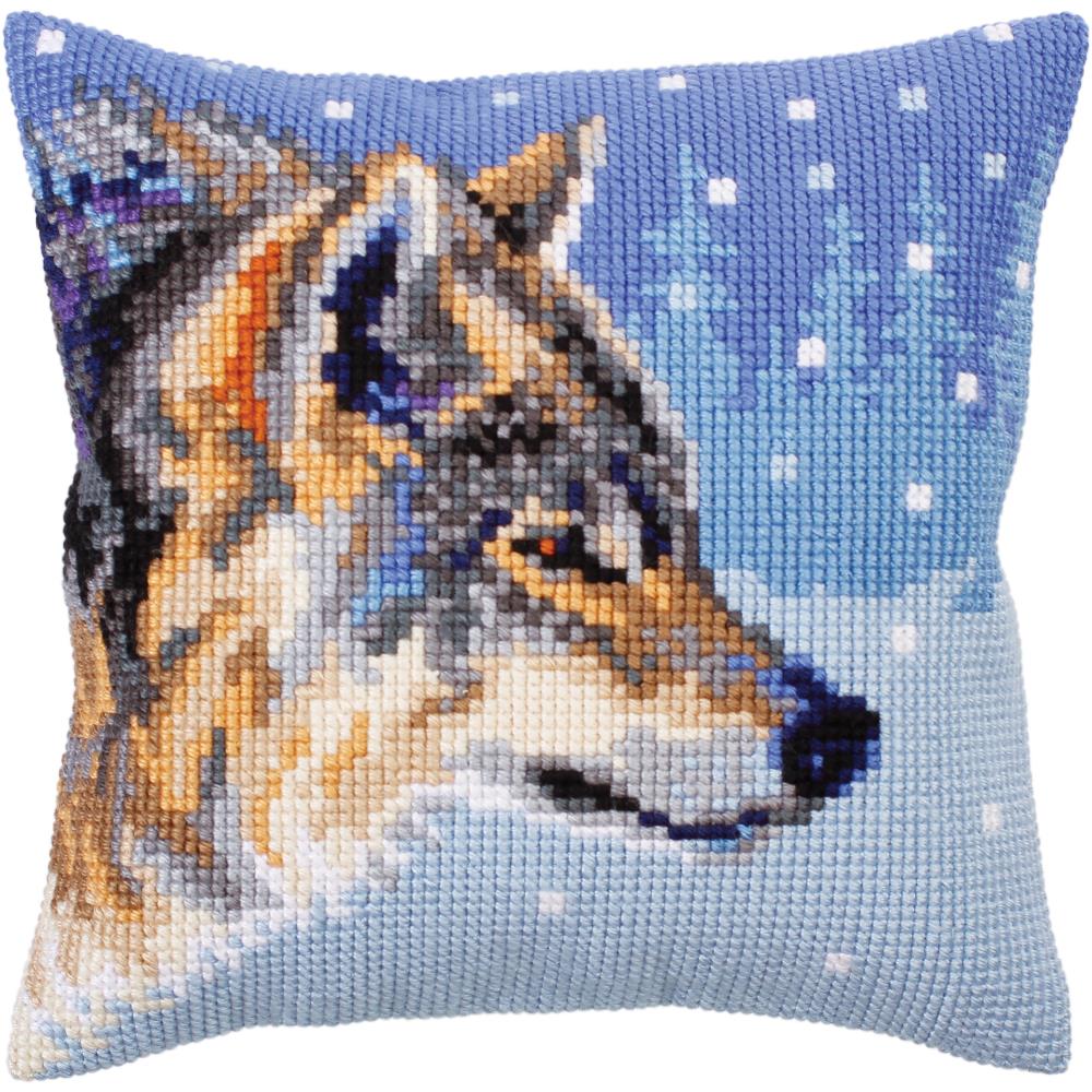 Winter Animals/Wolf - Stamped Needlepoint Cushion Kit