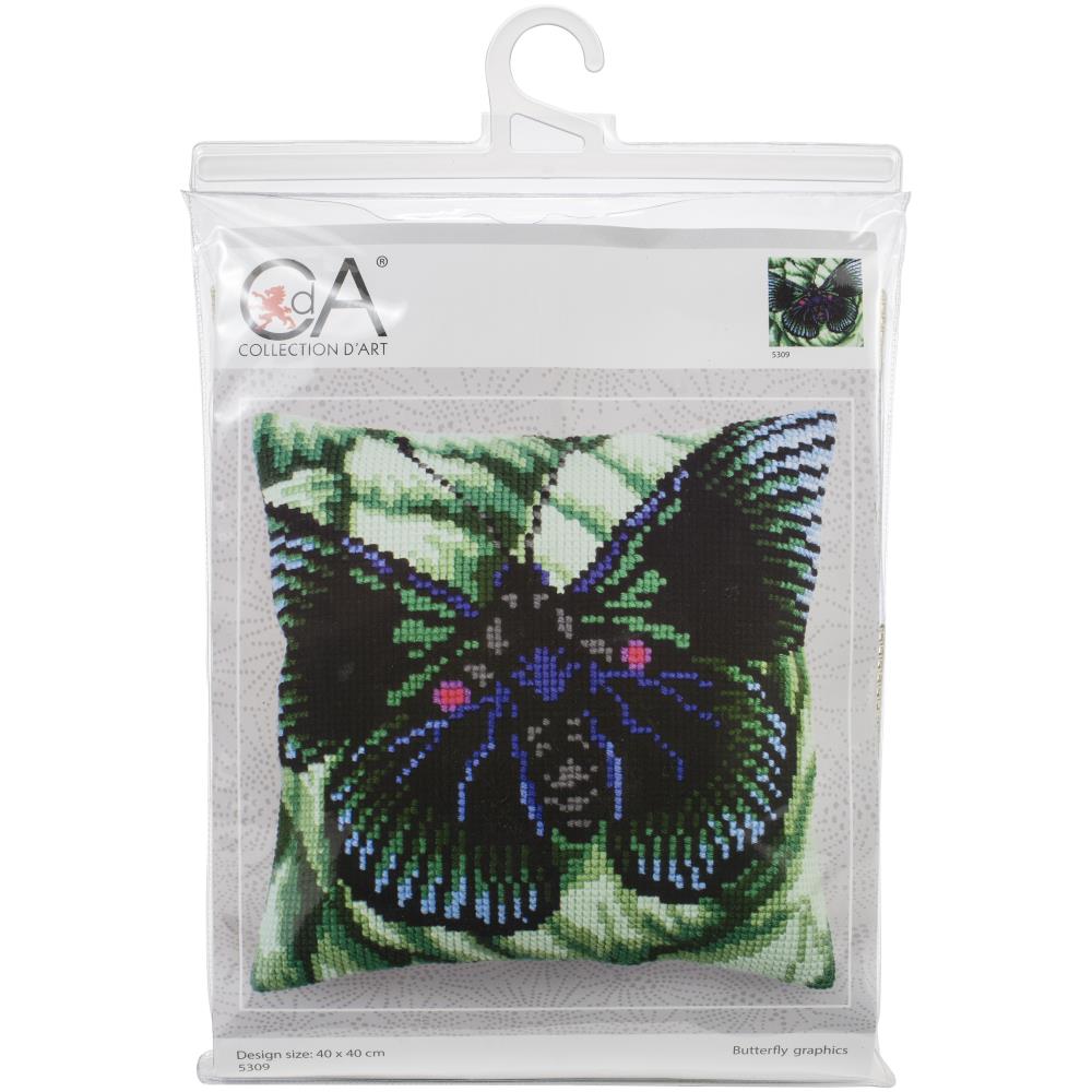 Graphic Butterfly 4 - Stamped Needlepoint Cushion Kit