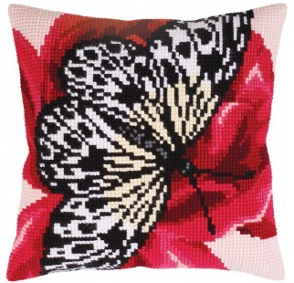 Graphic Butterfly 1 - Stamped Needlepoint Cushion Kit