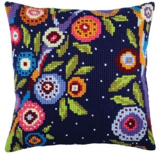 In Blossom - Stamped Needlepoint Cushion Kit