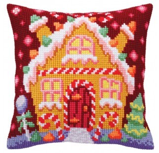 Christmas Gingerbread Lodge 2 - Needlepoint Cushion Kit
