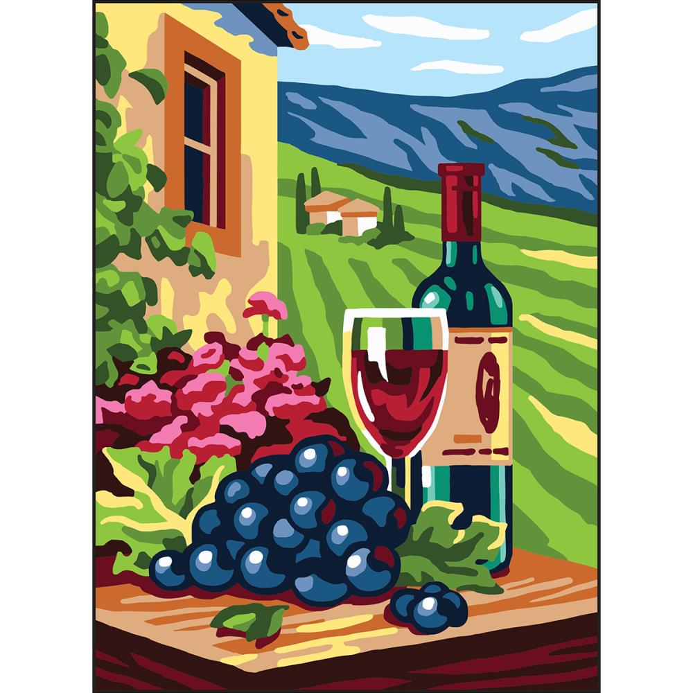 Wine and Grape - Printed Tapestry Canvas Needlepoint