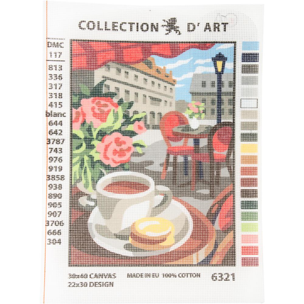 Cafe - Printed Tapestry Canvas Needlepoint