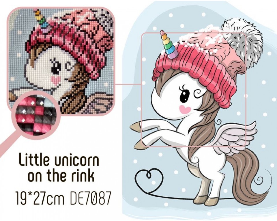 Little Unicorn On The Rink - Diamond Painting Kit