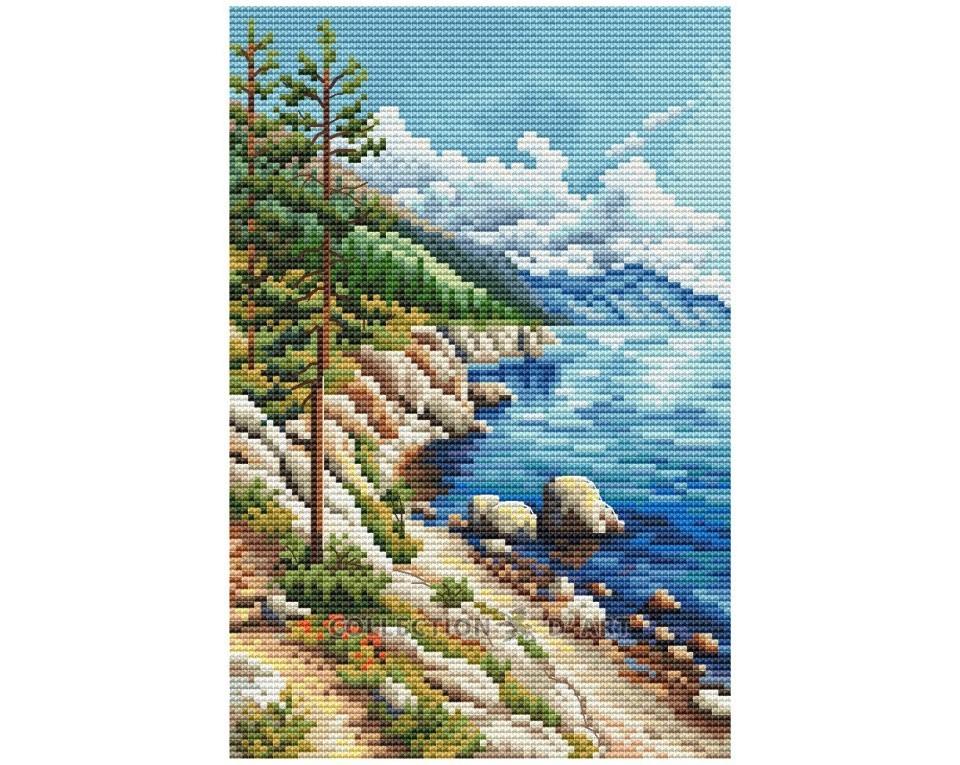 Descent to Azure Lake - Cross Stitch Kit