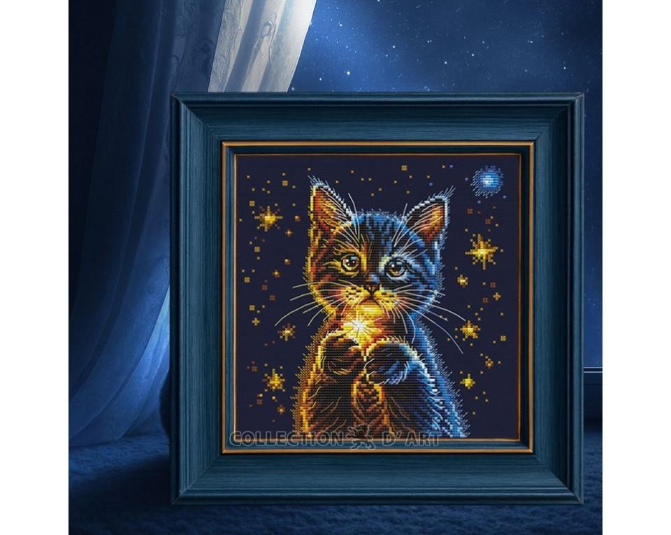Kitten's Secret Stars - Cross Stitch Kit
