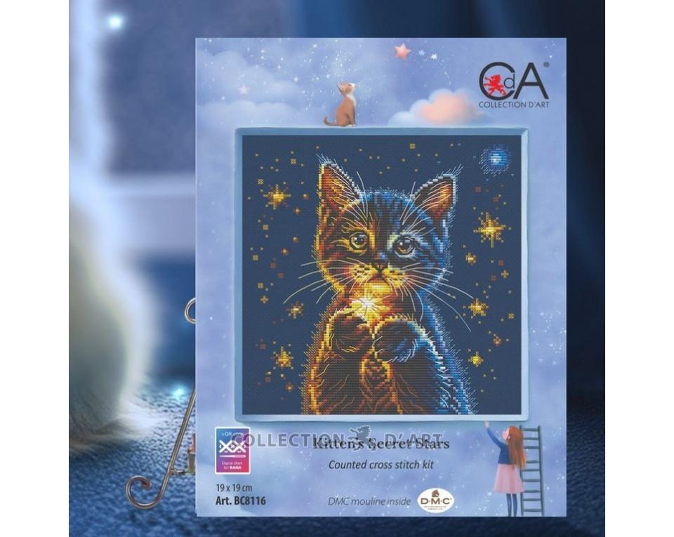 Kitten's Secret Stars - Cross Stitch Kit