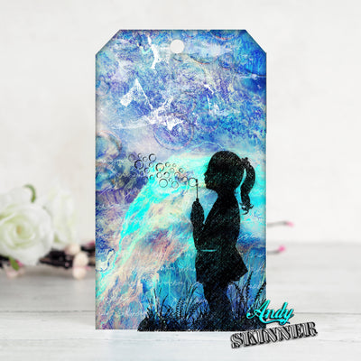 Blowing Bubbles - Andy Skinner Precut Rubber Stamp