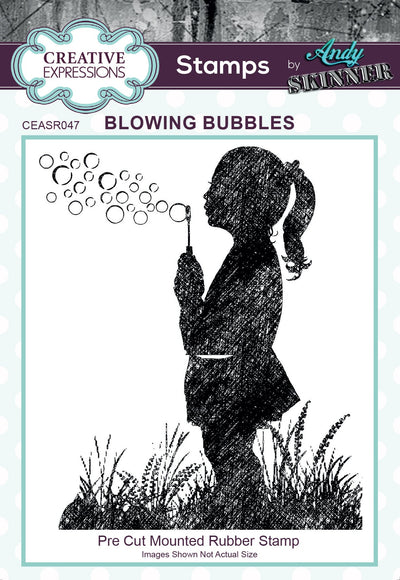Blowing Bubbles - Andy Skinner Precut Rubber Stamp