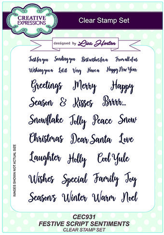 Festive Script - Christmas Creative Expressions Clear Stamp