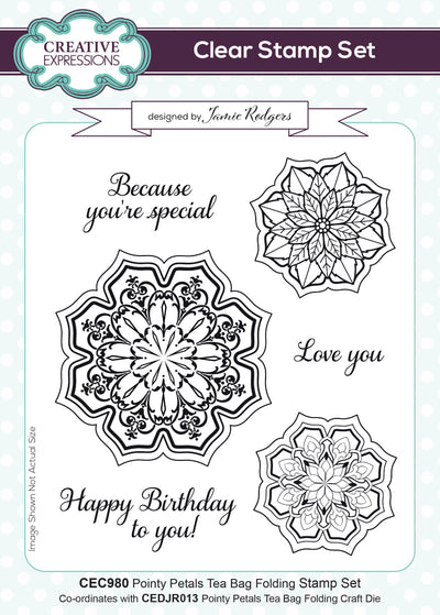 Pointy Petals Tea Bag - Clear Stamp