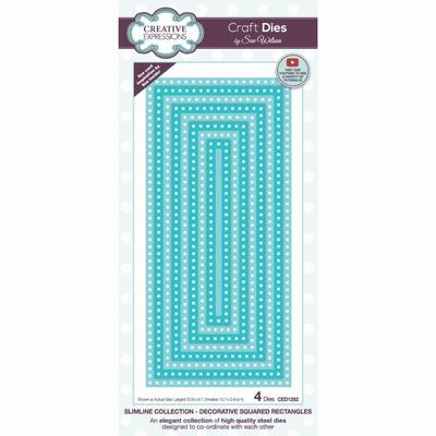 Decorative Squared Rectangles - Slimline Craft Die