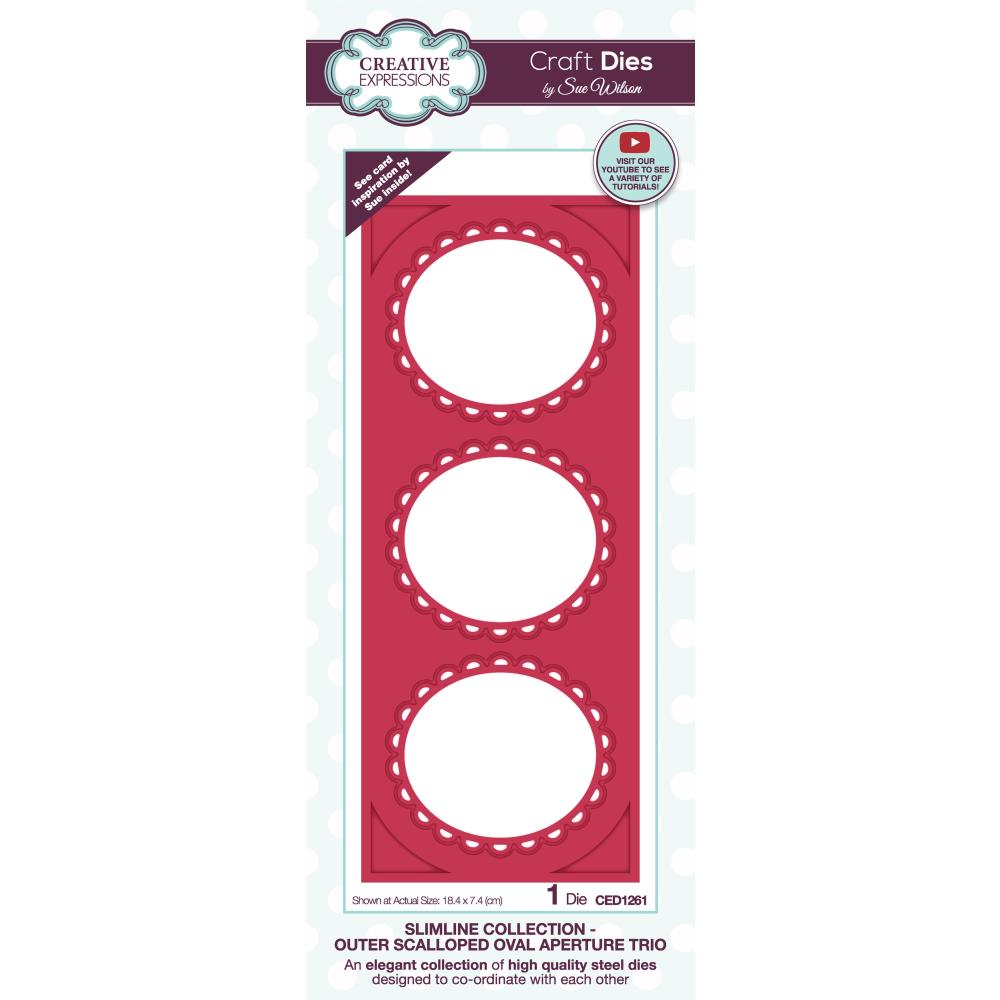 Slimline Outer Scalloped Oval Aperture - Craft Die