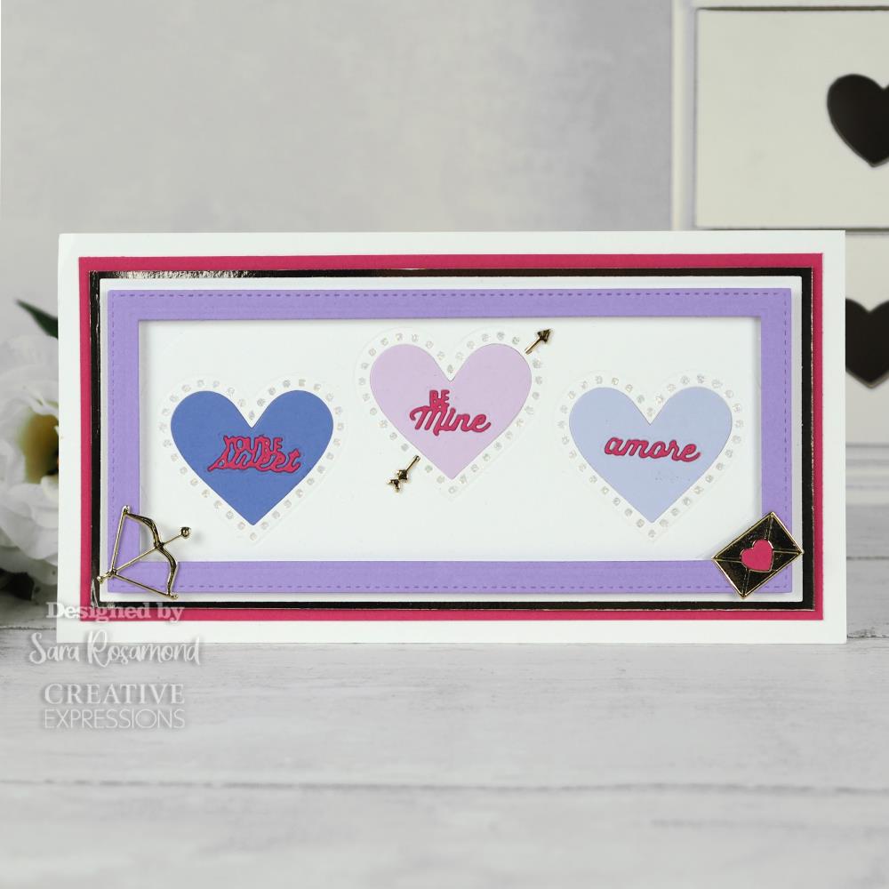Decorative Heart Aperture Trio - Slimline Craft Die