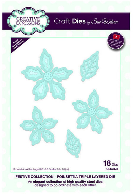 Christmas Poinsettia - Triple Layering Craft Die